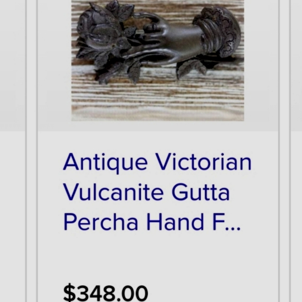 Victorian VULCANITE Mourning Brooch ~High Relief ~Rare Indeed - Picture 7 of 7